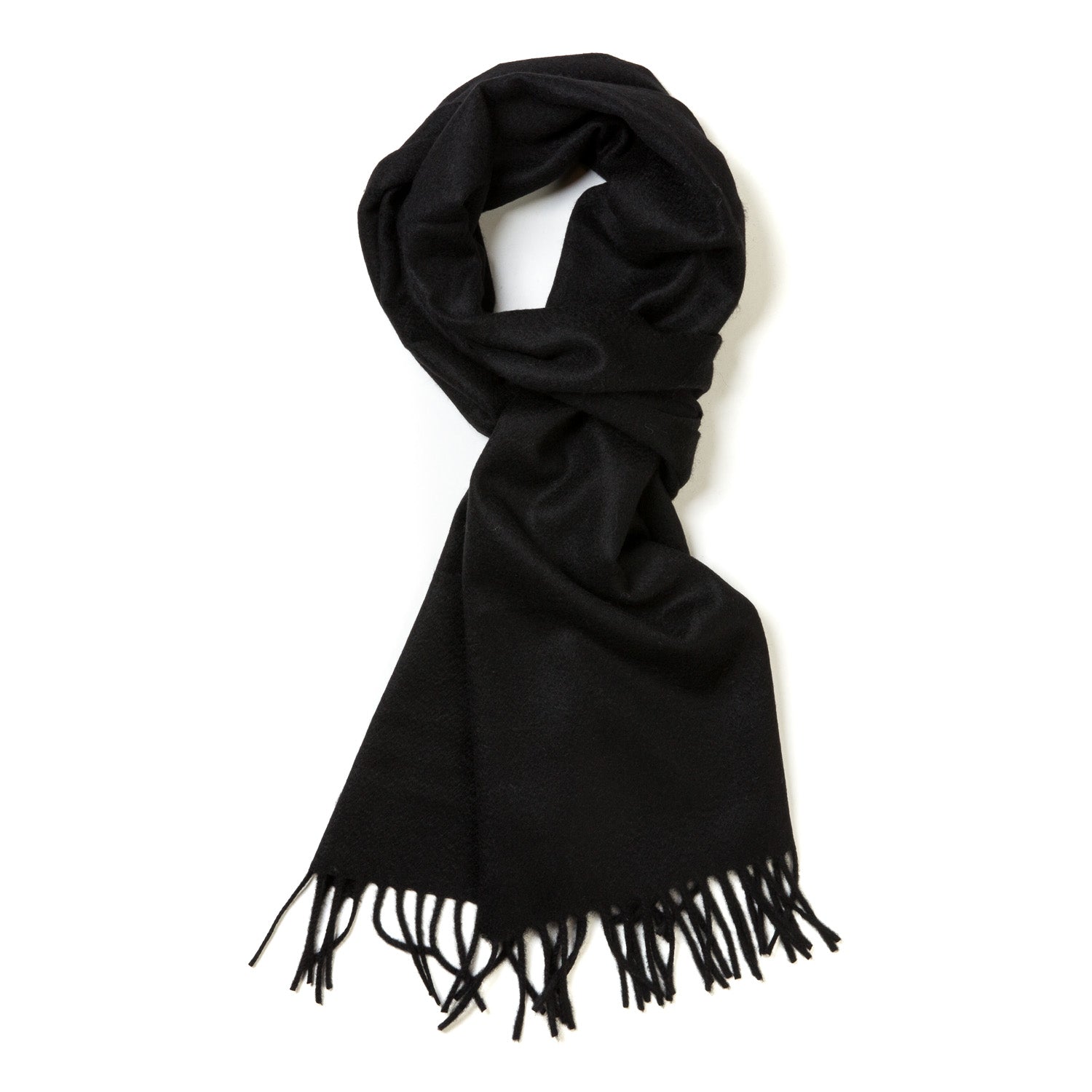 MJ Exclusive: Black Scarf "Classic Plain" made of Scottish Cashmere